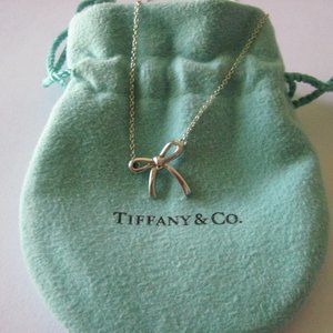 Professionally Polished Tiffany & Co. Mini Bow Station Necklace-16"
